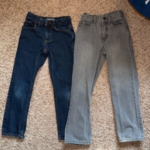 8 slim boys relaxed straight fit Cat & Jack jeans. Dark wash and gray. 2 pairs.